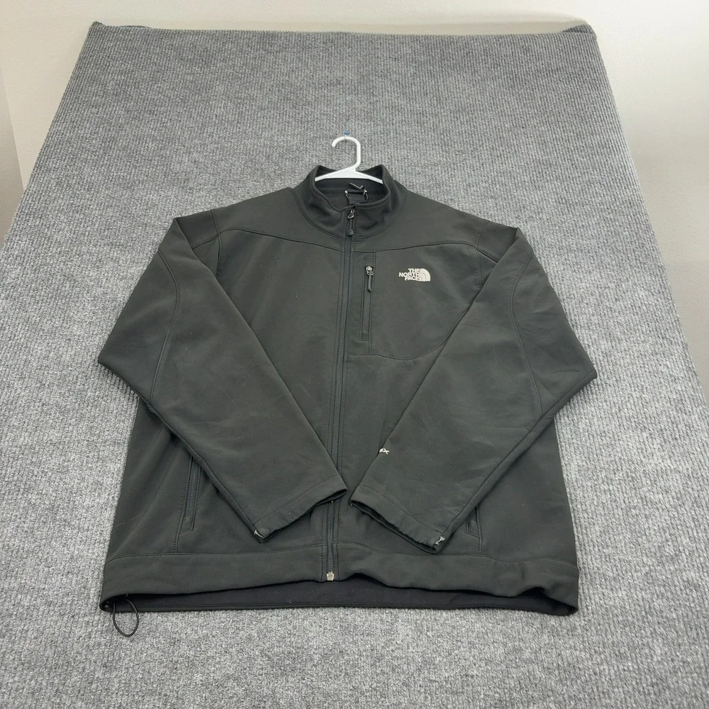 The‎ North Face Softshell Jacket Mens 2XL Black Apex Bionic Full Zip Windproof